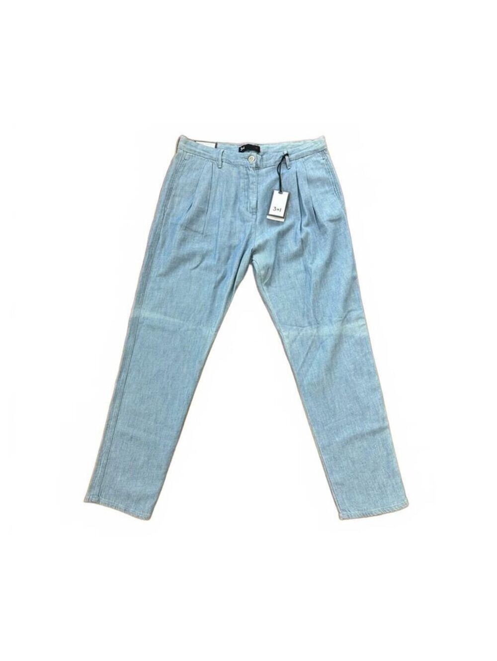 NWT 3x1 NYC Designer Women's Berto Midrise Pleated Trousers Blue Size 30